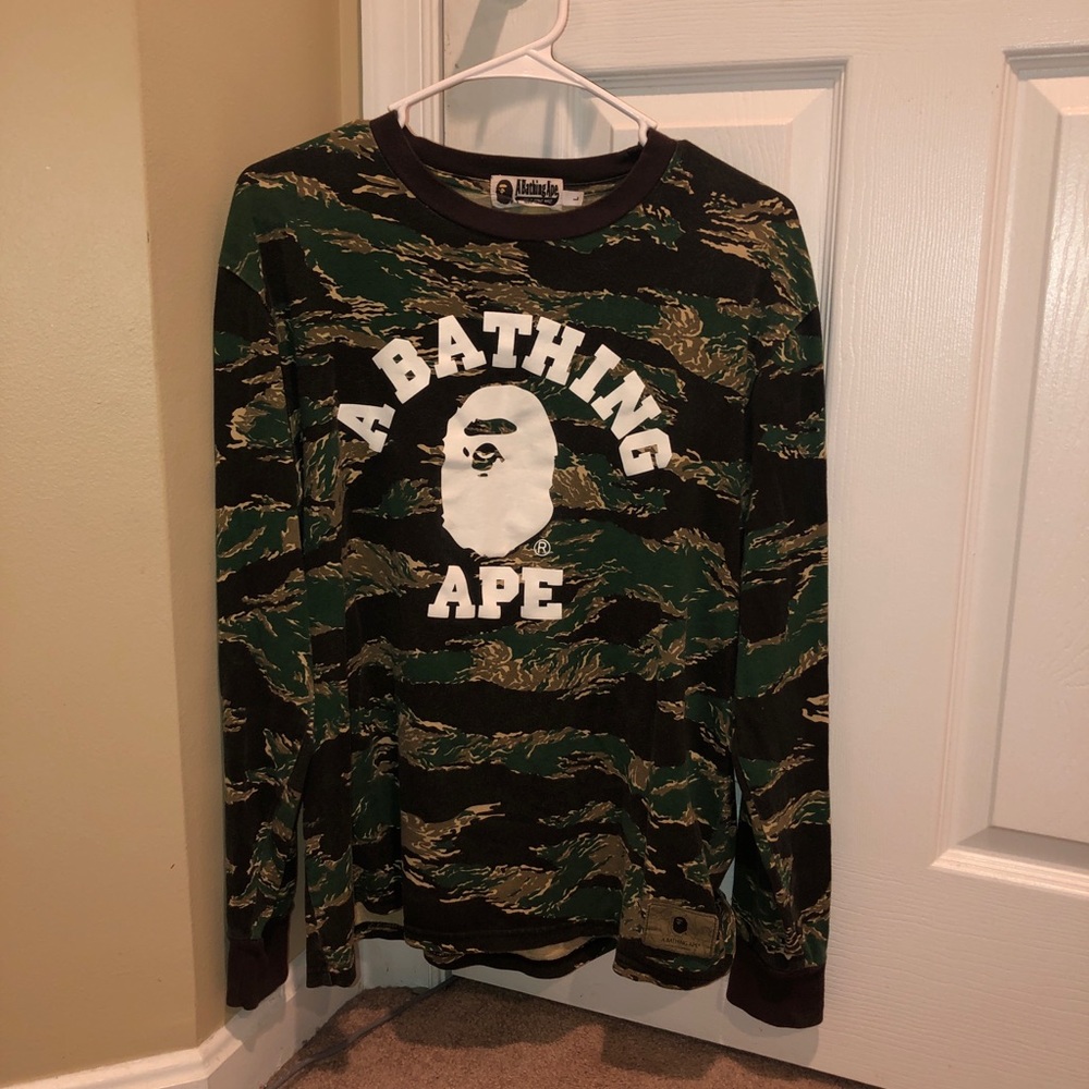 Bape tiger camo long sleeve shirt